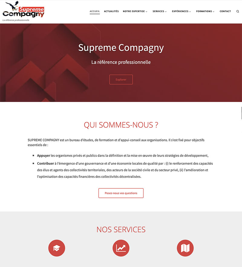 site supreme – Design by Chelty, Agence web à Abidjan